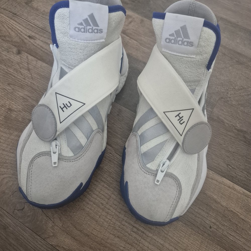 Adidas Crazy BYU Hu Pharrell White Silver Royal Size 5 Men (used)